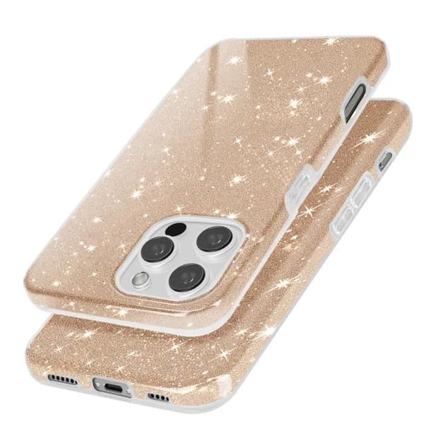 Glitterfodral till iPhone 16 Pro Max - AVIZAR - Gul - Stel - Glänsande - Blandad
