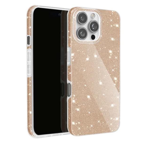 Glitterfodral till iPhone 16 Pro Max - AVIZAR - Gul - Stel - Glänsande - Blandad