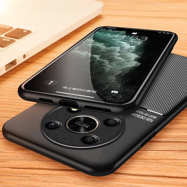 Leather Matte Shockproof Phone Case Cover For Honor 200 Pro Red
