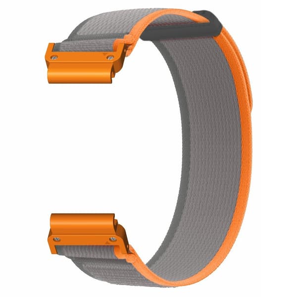 Klockarmband 26 mm Nylon Loop Grå/Orange