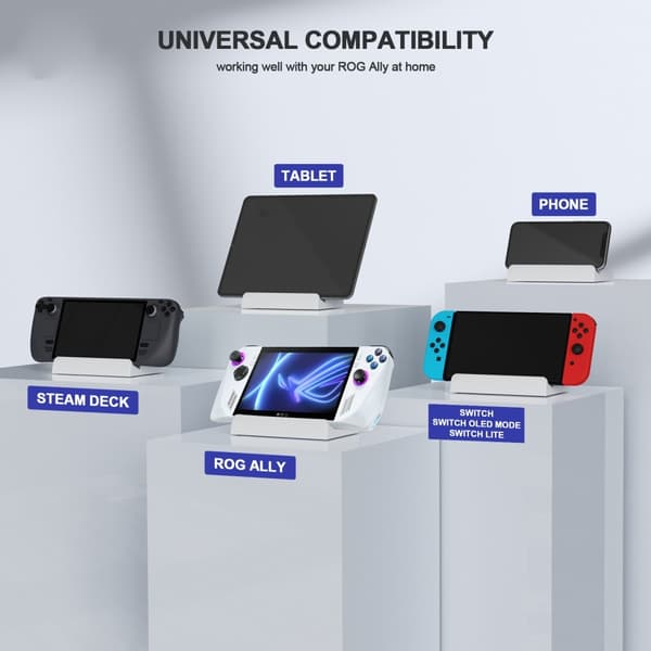 JYS Ställ För ASUS ROG Ally 2023/Steam Deck/Switch/Padda/Mobil Vit