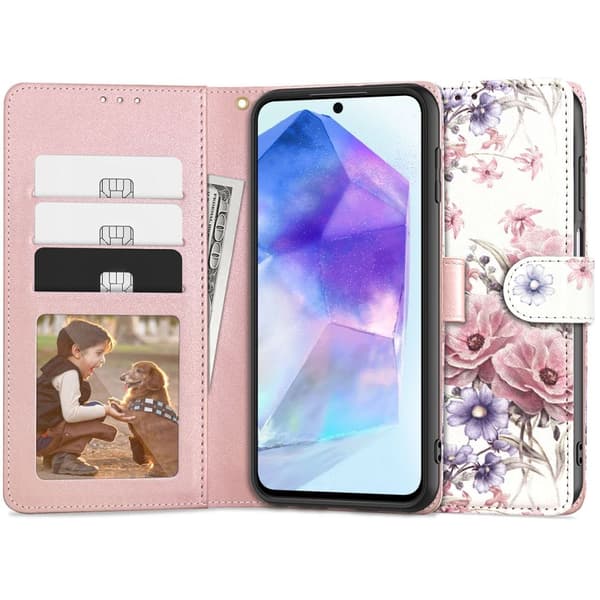 Tech-Protect Galaxy A55 5G Fodral Läder Blossom Flower