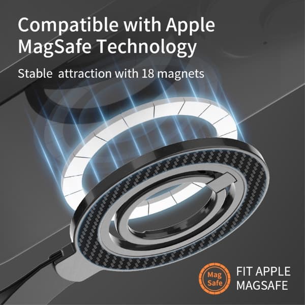 MagSafe Magnetisk Ring Hållare/Stativ Svart