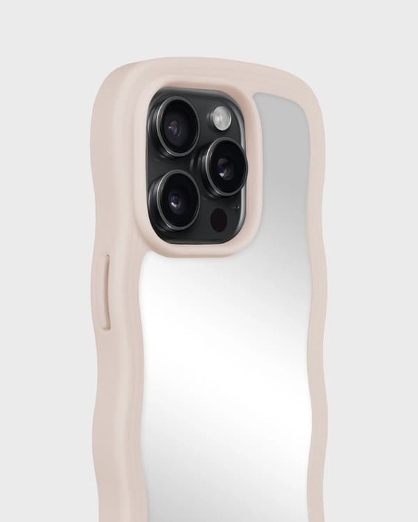 holdit iPhone 14 Pro Skal Wavy Light Beige Mirror