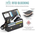 Miniatyrbild 3 av 6: CASEME Mobilväska Med Kortfack Läder RFID Svart