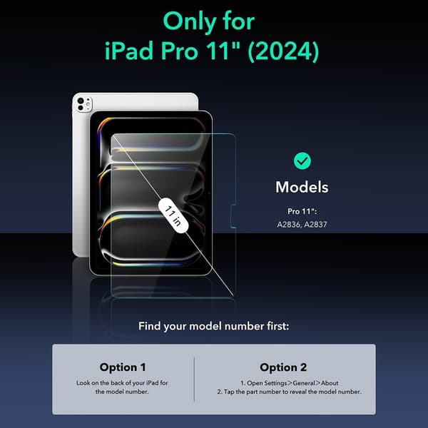 ESR iPad Pro 11 2024 Skärmskydd 2-PACK Härdat Glas