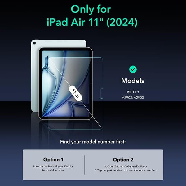 ESR iPad Air 11 2025/2024 Skärmskydd 2-PACK Härdat Glas