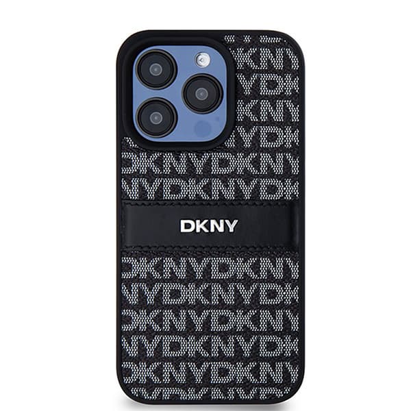 Dkny Dkhcp15lprthslk Iphone 15 Pro 6.1 Leather Mono Stripe Puhelinkotelo