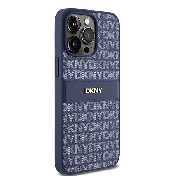 Dkny Dkhcp15xprthslb Iphone 15 Pro Max 6.7 Niebieski Leather Mono Stripe Puhelinkotelo
