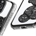 Miniatyrbild 4 av 4: Fodral till iPhone 16 Pro Max - AVIZAR - Glitter Nalle - Glänsande strasskontur - Svart