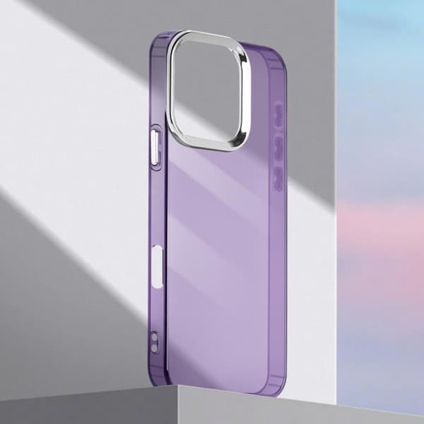 Fodral till iPhone 16 Pro Soft Design Rökt Kamera Contour Metallic Lila