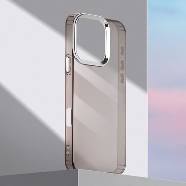 Skal till iPhone 16 Pro Max - AVIZAR - Mjuk - Rökt - Svart Metallic Contour