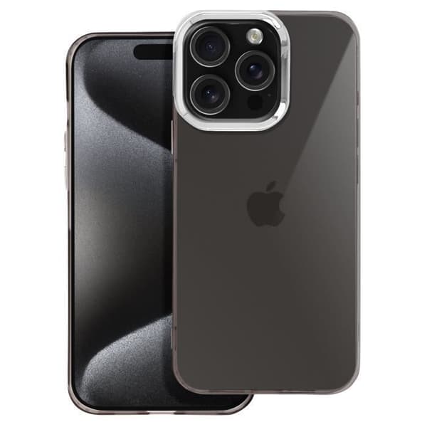 Skal till iPhone 16 Pro Max - AVIZAR - Mjuk - Rökt - Svart Metallic Contour