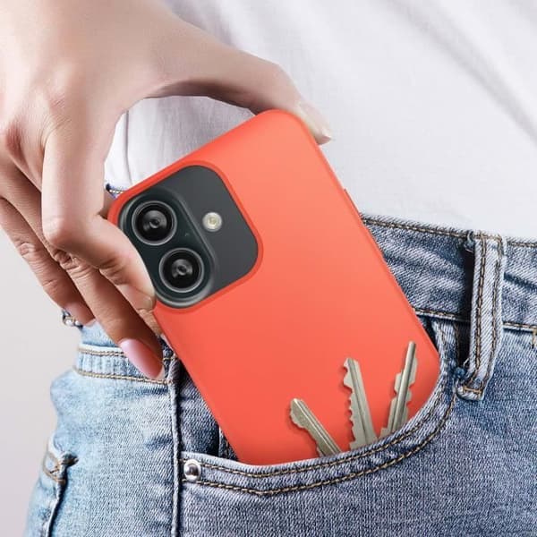 Fodral till iPhone 16 Plus - AVIZAR - Halvstyv Soft-touch Anti-fingeravtryck - Korall