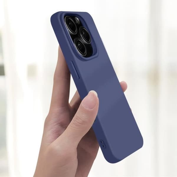 Skal till iPhone 16 Pro Silikon Matt Finish Soft Touch Midnight Blue
