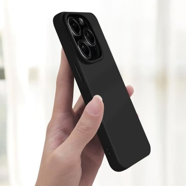Skal till iPhone 16 Pro Silikon Matt Finish Soft Touch Black