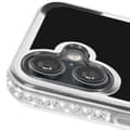 Miniatyrbild 3 av 4: Teddybjörnfodral för iPhone 16 Plus Rhinestone Mönster Shiny Silver Contour - AVIZAR - Halvstyv - Glänsande - Blandad