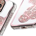 Miniatyrbild 4 av 4: iPhone 16 Pro Max Fodral - AVIZAR - Glitter Teddy Bear Design - Shiny Rhinestone Outline - Rosa