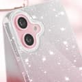 Miniatyrbild 3 av 4: Glitterfodral till iPhone 16 Hybrid Glamour Design Vit/rosa