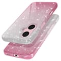 Miniatyrbild 2 av 4: Glitterfodral till iPhone 16 Hybrid Glamour Design Vit/rosa