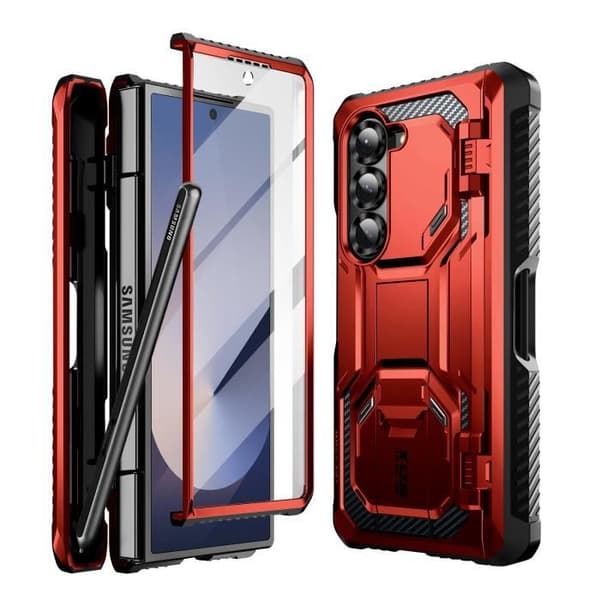 Carbon Case för Samsung Z Fold 6 - I-BLASON - Stötsäker Fullt skydd - Röd