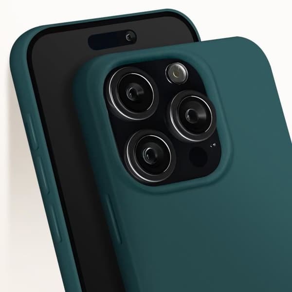 Skal till iPhone 16 Pro - AVIZAR - Silikon - Matt finish - Soft Touch - Mörkgrön