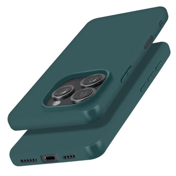 Skal till iPhone 16 Pro - AVIZAR - Silikon - Matt finish - Soft Touch - Mörkgrön