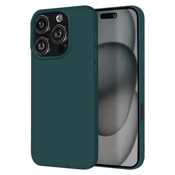 Skal till iPhone 16 Pro - AVIZAR - Silikon - Matt finish - Soft Touch - Mörkgrön