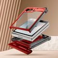 Miniatyrbild 4 av 4: Carbon Case för Samsung Z Flip 6 Full Protection Stötsäker I-Blason Red