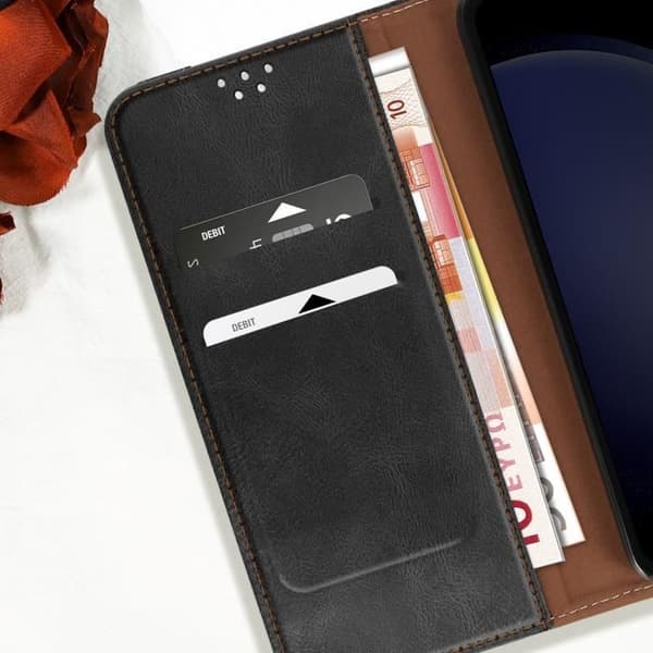 Fodral till Samsung Galaxy S24 FE Flip Magnetic Stitched Wallet Black