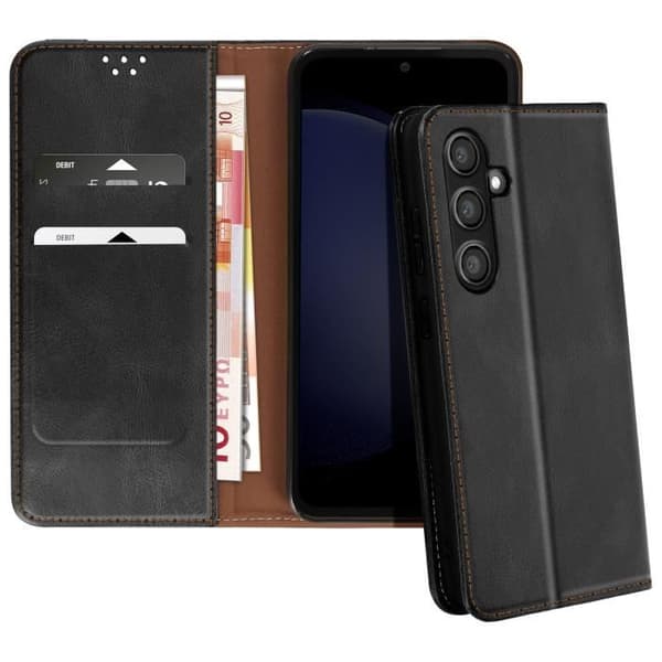 Fodral till Samsung Galaxy S24 FE Flip Magnetic Stitched Wallet Black