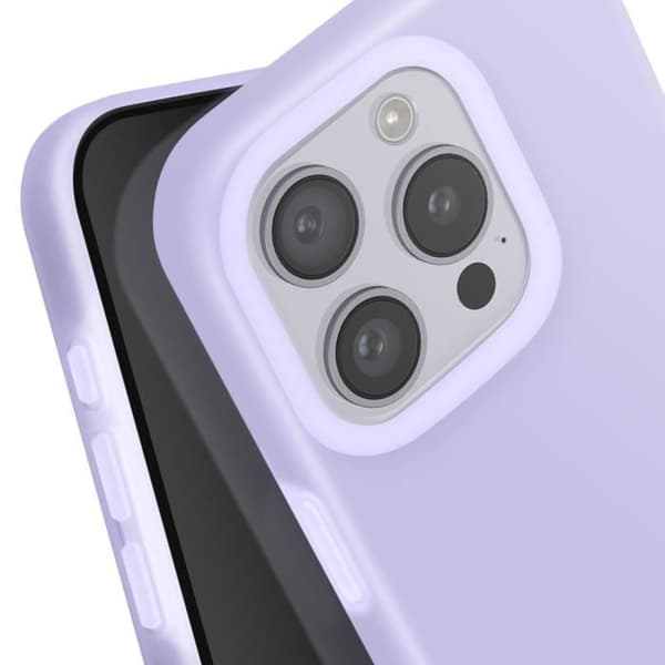 Fodral för iPhone 16 Pro Soft Silikon Mjuk inredning Lavendel med upphöjd kant