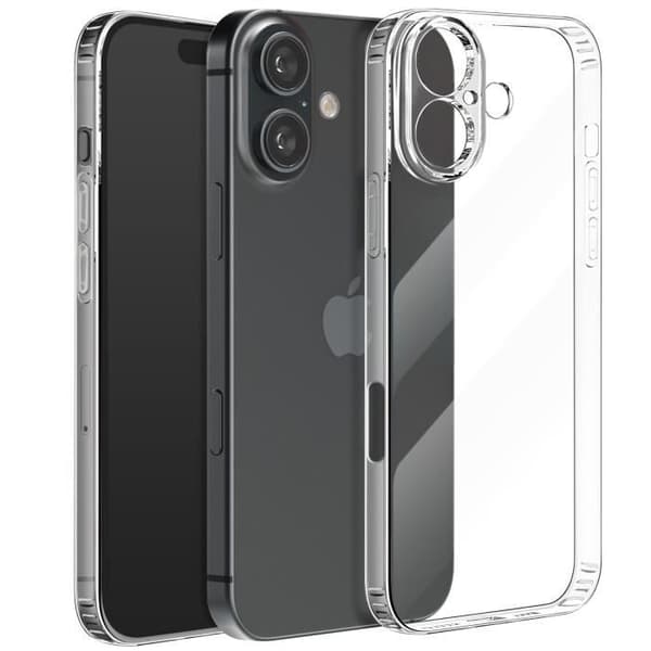 Fodral till iPhone 16 - AVIZAR - Genomskinlig - Tjocklek 1,5 mm - Skyddad kamera