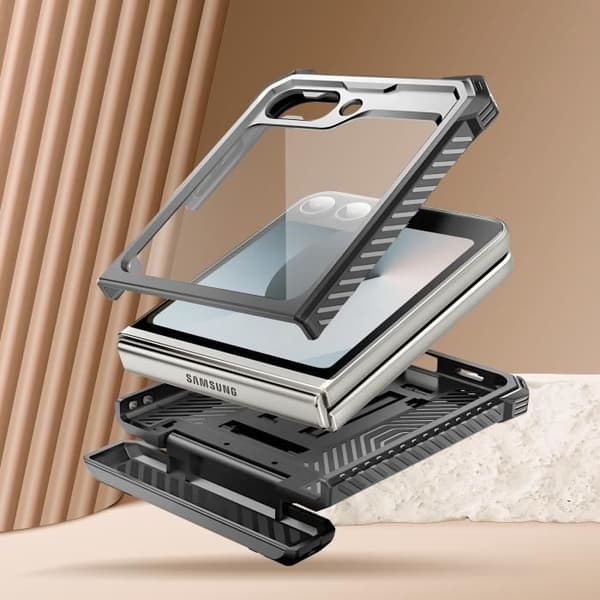 Samsung Z Flip 6 Skyddsfodral - I-BLASON - Pansarlåda - Kolfiber - Svart