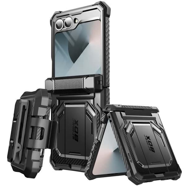Samsung Z Flip 6 Skyddsfodral - I-BLASON - Pansarlåda - Kolfiber - Svart
