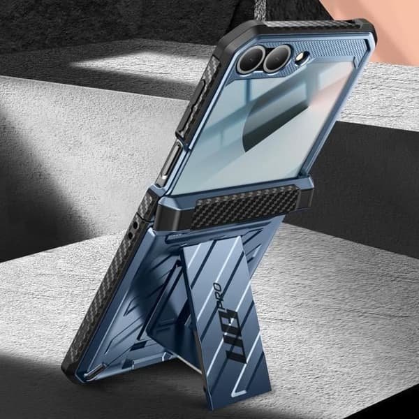 Helkroppsfodral för Samsung Galaxy Z Flip 6 Stötsäkert Kickstand Support Supcase Pale Blue