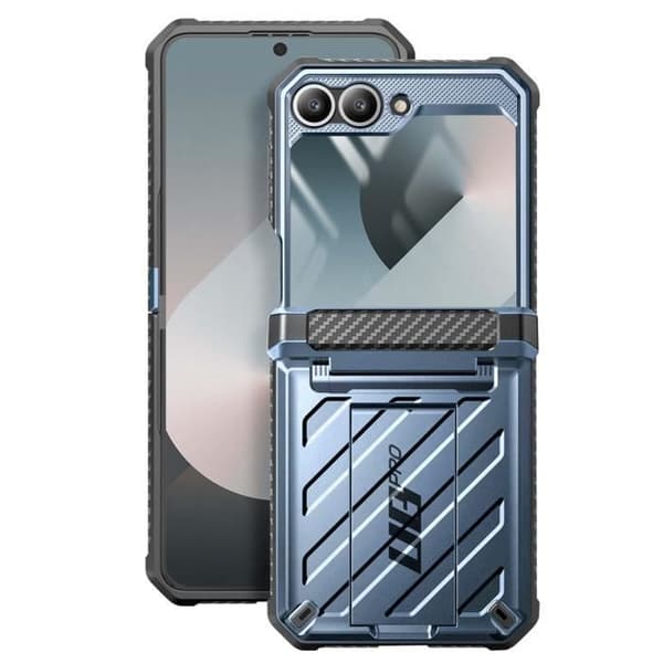 Helkroppsfodral för Samsung Galaxy Z Flip 6 Stötsäkert Kickstand Support Supcase Pale Blue
