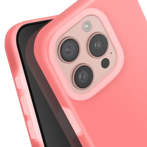 Fodral till iPhone 16 Pro Max Silikon Mjuk Insida Raised Edge Powder Pink