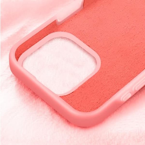 Fodral till iPhone 16 Pro Max Silikon Mjuk Insida Raised Edge Powder Pink