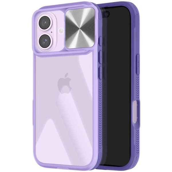Fodral till iPhone 16 Plus - AVIZAR - Skjut kameraskydd - QI-kompatibelt - Lila