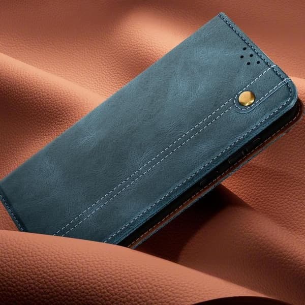 Fodral till Samsung Galaxy S24 FE Flip Magnetic Stitched Wallet Midnight Blue