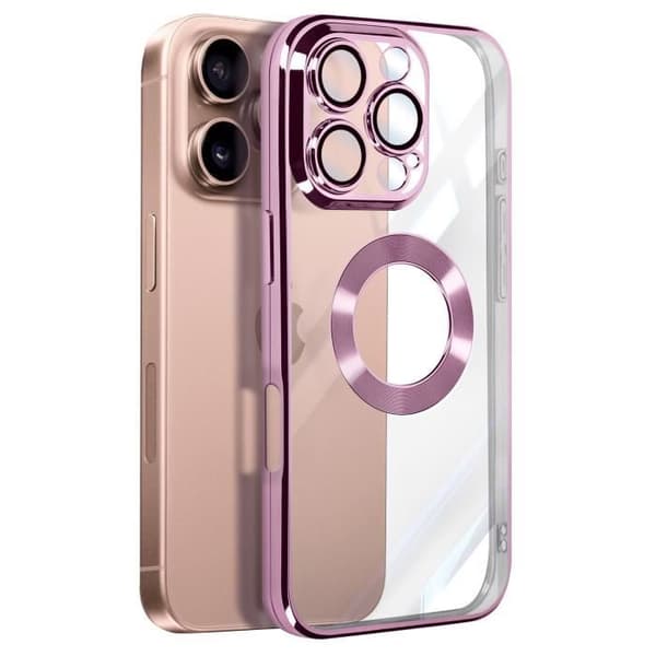 Glam Series Fodral till iPhone 16 Pro Max Stötsäker Rosa - AVIZAR - Halvstyvt - Syntet - Smidigt