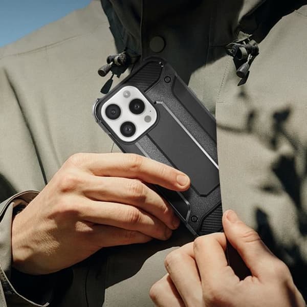 Skal till iPhone 16 Pro Max Hybrid Förstärkta hörn Anti-fall 1,8m Svart