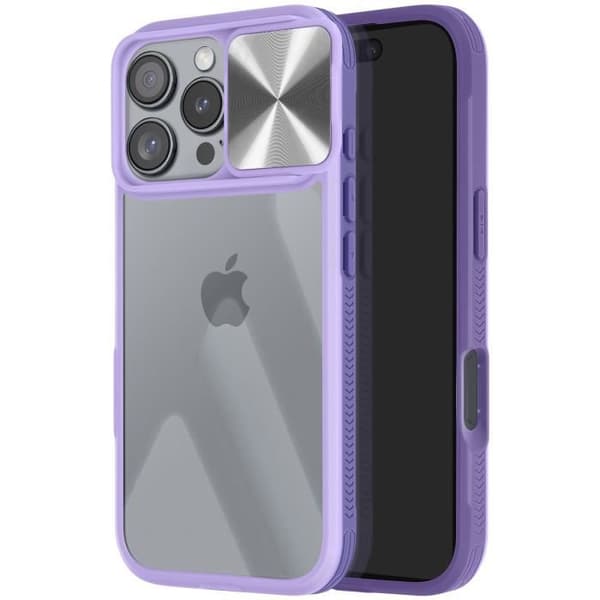 Fodral för iPhone 16 Pro - AVIZAR - Skjut kameraskydd - QI-kompatibelt - Lila