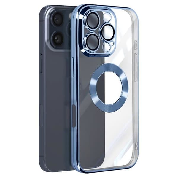 Glam Series Fodral för iPhone 16 Pro Stötsäkert Blå - AVIZAR - Halvstyvt - Syntet - Blandat