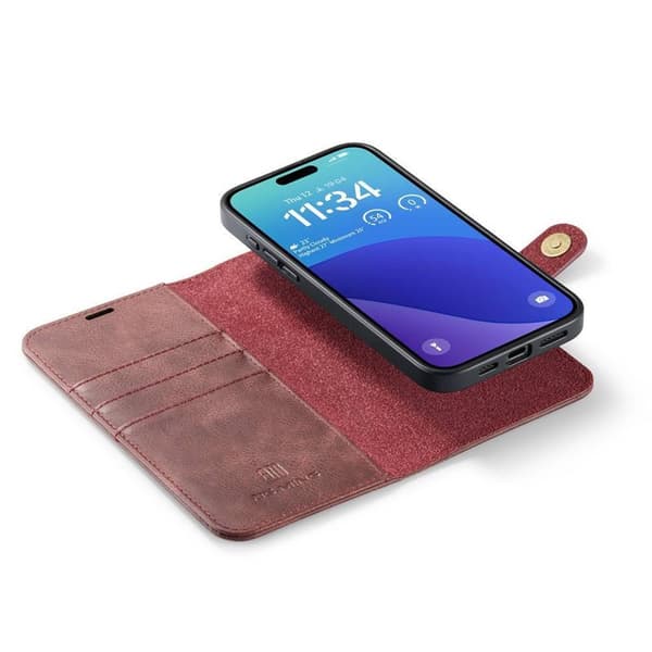 Mobil lommebok DG-Ming 2i1 Apple iPhone 16 Pro - Rød