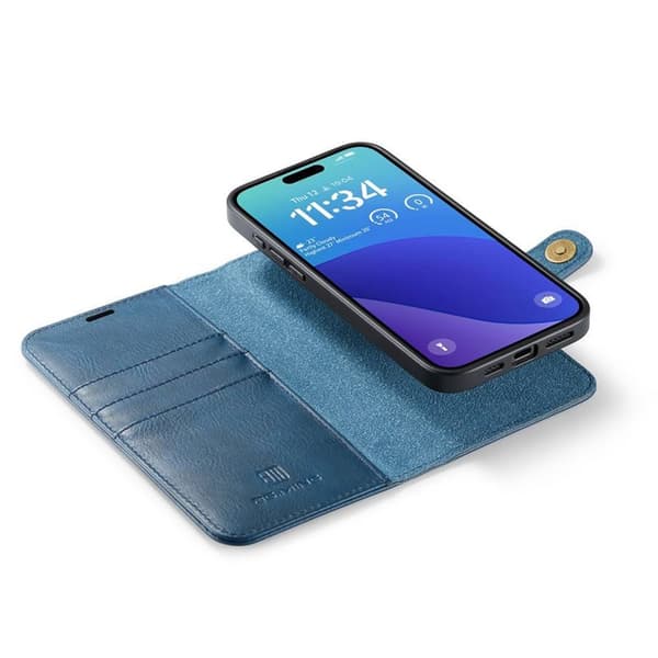 Mobil lommebok DG-Ming 2i1 Apple iPhone 16 Pro - Blå