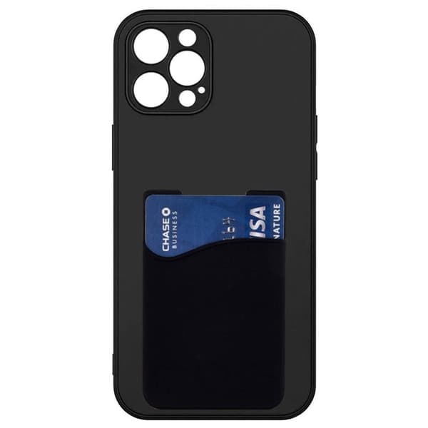 Silikon skal med korthållare Apple iPhone 16 Pro - Svart