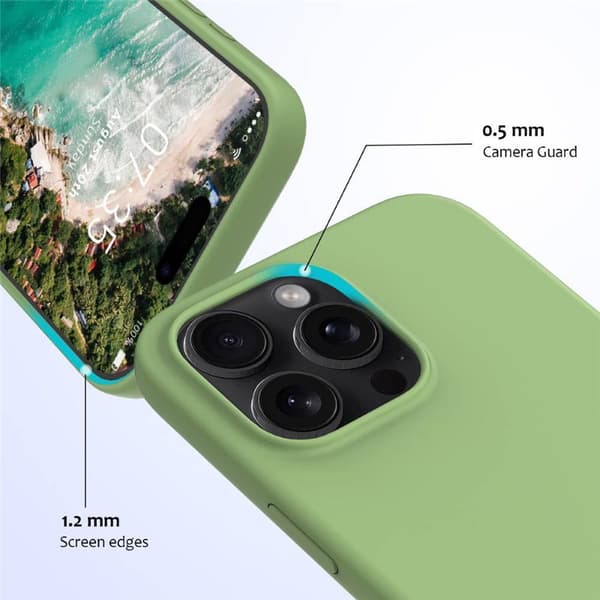 Liquid silikon deksel Apple iPhone 16 Pro - Matcha Green