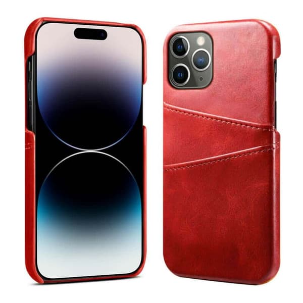 Retro skal med kortplatser Apple iPhone 16 Pro - Röd